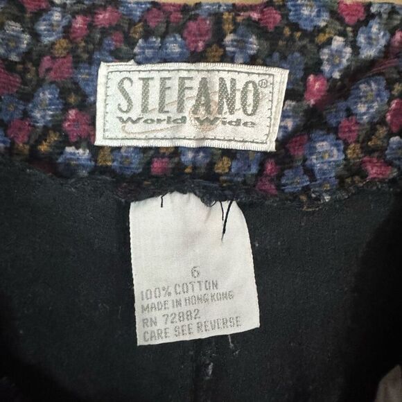 Vintage Stefano 8 High Rise Micro Floral Courduroy Pants Blue Purple Cottagecore - Picture 6 of 8